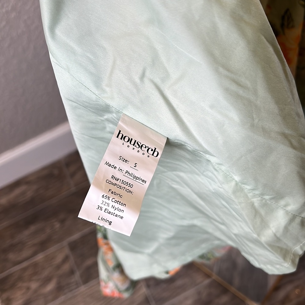 HOUSE OF CB 'Saira' Light Jade Print Midi Sundress NWOT - Picture 10 of 10